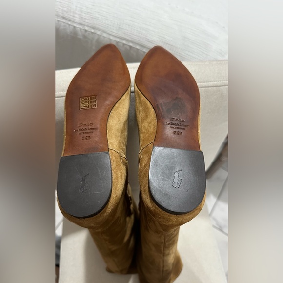 Conscious Woman’s Polo Ralph Lauren Brown Leather suede knee-high flat boots 6.5 - Picture 7 of 7